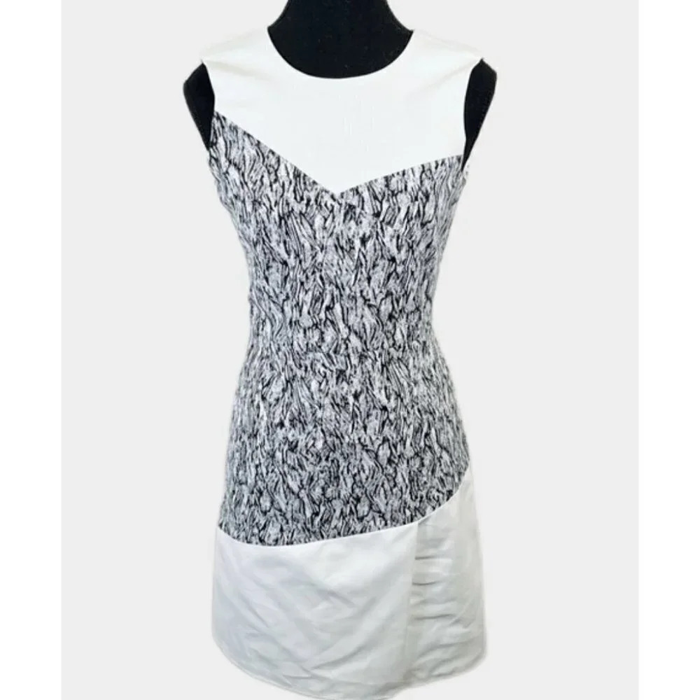 Judith And Charles Abstract Print Sleeveless  Cotton Sheath Dress